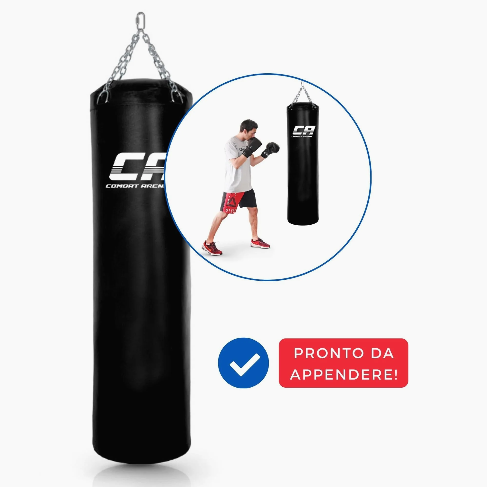 Saco de Boxe Combat Arena Treinamento PRO 30 Kg Preto  - Image 6